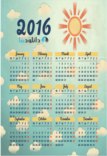 2016 calender shuterstock  دانلود تصاویر وکتور قالب آماده تقویم 2016 از شاتر استوک 