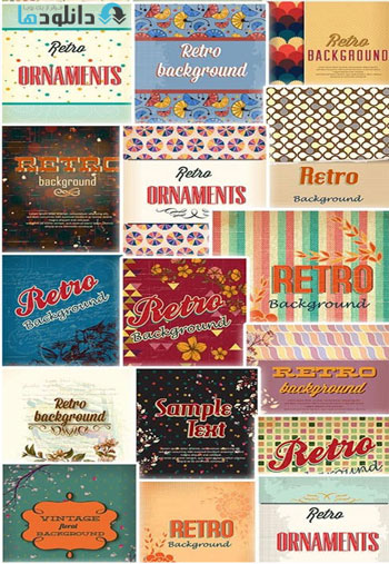 50 Retro Vector Illustratio دانلود تصاویر وکتور 50 Retro Vector Illustrations Bundle