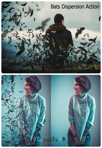 Bats Dispersion Action دانلود اکشن فتوشاپ GraphicRiver Bats Dispersion Action