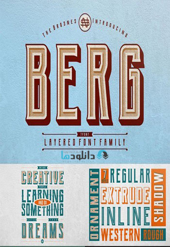 Berg layered font دانلود مجموعه فونت انگلیسی Berg Layered Font 