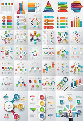 CM Infographic Elements Bundle Vector دانلود مجموعه تصاویر وکتور CM Infographic Elements Bundle