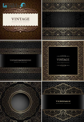 Decorative Vector Background Vintage Patterns دانلود تصاویر وکتور Decorative Vector Background Vintage Patterns
