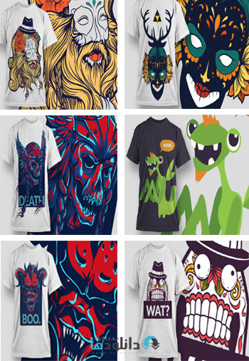 Designious دانلود 120 تصویر وکتور طرح های متنوع تی شرت Designious 120 T shirt Designs 