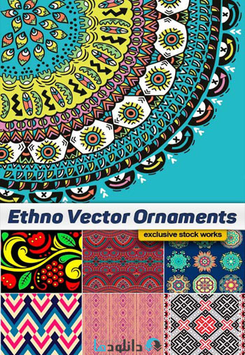 Ethno Vector Ornaments دانلود تصاویر وکتور پترن با طرح های تزئینی متنوع 