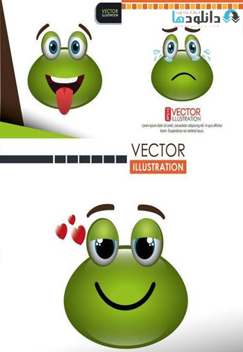 Frog Emoticon Design Vector دانلود تصاویر وکتور Frog Emoticon Design