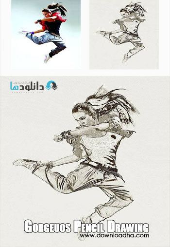 Gorgeuos Pencil Drawing Pho دانلود اکشن فتوشاپ Gorgeuos Pencil Drawing Photoshop Action