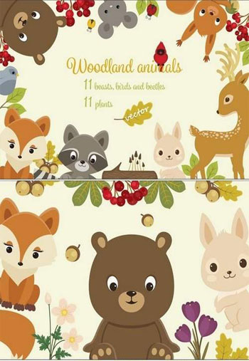 Woodland-Animals-Set