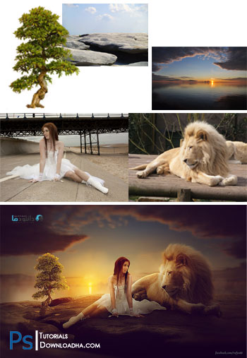 Making Girl & Lion Photo Ma دانلود ویدیو آموزش فتوشاپ Making Girl and Lion Photo In Photoshop 