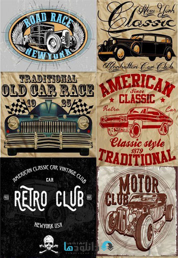 Vintage car tee graphic des دانلود مجموعه وکتور Vintage car tee graphic 