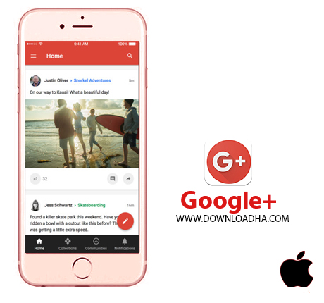 google نرم افزار رسمی گوگل پلاس Google+ v5.2 آیفون آیپاد