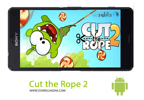 Cut thr Rope 2 Cover%28Downloadha.com%29 دانلود نسخه جدید بازی مهیج طناب را ببر Cut the Rope 2 v1.6.1 برای اندروید