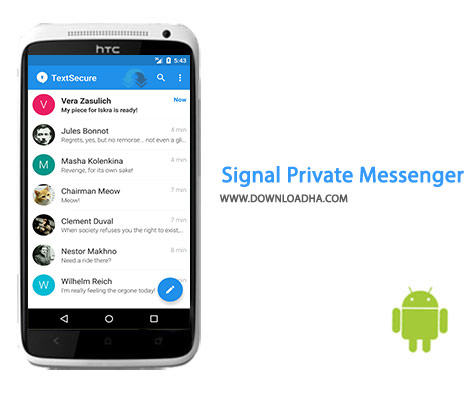 Signal Private Messenger Cover(Downloadha.com) دانلود نرم افزار پیام رسان ایمن Signal Private Messenger 3.7.2 برای اندروید