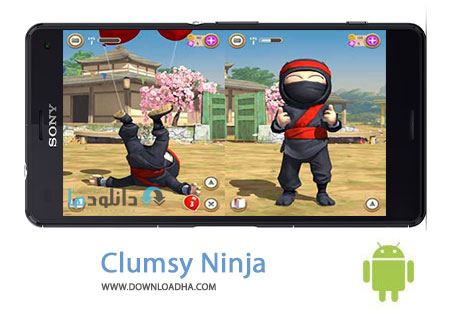 Clumsy Ninja Cover%28Downloadha.com%29 دانلود بازی مهیج نینجای دست و پا چلفتی Clumsy Ninja 1.21.0 برای اندروید