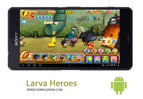 Larva Heroes Cover%28Downloadha.com%29 دانلود بازی قهرمانان لاروا Larva Heroes Episode 2 1.3.8 اندروید