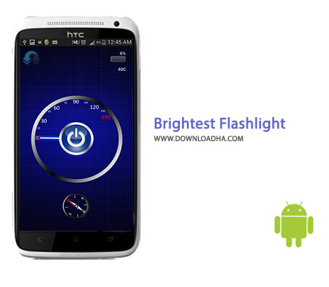 Brightest Flashlight Cover%28Downloadha.com%29 دانلود چراغ قوه پرکاربرد Brightest Flashlight Free 2.4.2 برای اندروید