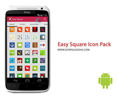 Easy Square Icon Pack Cover%28Downloadha.com%29 دانلود مجموعه آیکن زیبا Easy Square Icon Pack 2.4.8 برای اندروید