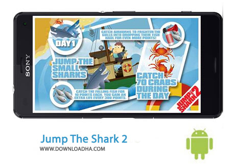 Jump The Shark 2 Cover%28Downloadha.com%29 دانلود بازی اکشن و مهیج پرش کوسه Jump The Shark 2 2.2 برای اندروید