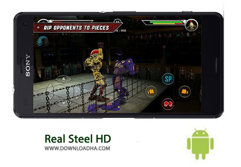 Real Steel HD Cover%28Downloadha.com%29 دانلود بازی اکشن و مهیج فولاد واقعی Real Steel HD 1.26.9 برای اندروید