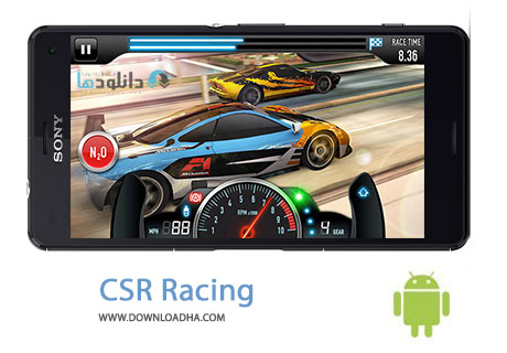 CSR Racing Cover%28Downloadha.com%29 دانلود بازی زیبای اتومبیل رانی CSR Racing 3.1.0 برای اندروید