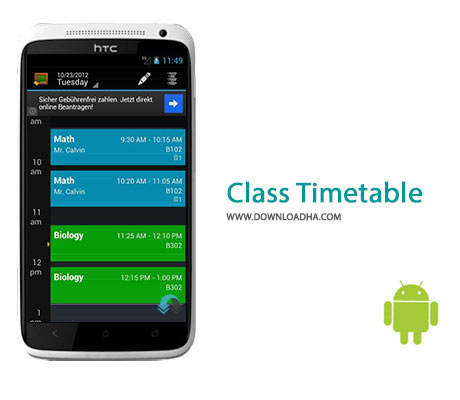 Class Timetable Cover%28Downloadha.com%29 دانلود نرم افزار مدیریت کارهای مدرسه و دانشگاه Class Timetable 2.0 برای اندروید