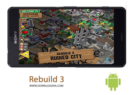 Rebuild 3 Cover%28Downloadha.com%29 دانلود بازی استراتژیک و زیبای دارودسته زامبی ها Rebuild 3 Gangs of Deadsville v1.3.6 برای اندروید