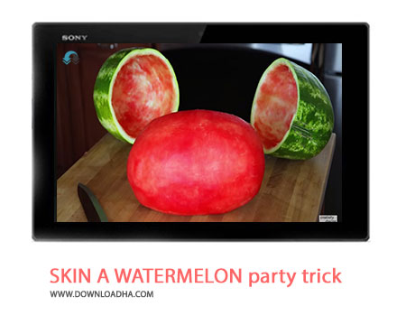 SKIN A WATERMELON party trick Cover%28Downloadha.com%29 دانلود کلیپ ترفند زیبای کندن پوست هندوانه