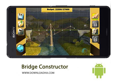 Bridge Constructor Cover%28Downloadha.com%29 دانلود بازی شبیه سازی پل سازی Bridge Constructor Premium 5.0 اندروید