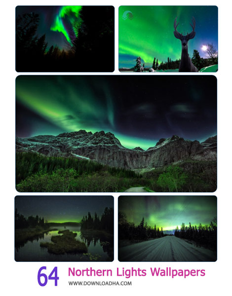 64 Northern Lights Wallpapers Cover%28Downloadha.com%29 دانلود مجموعه 64 والپیپر از شفق شمالی