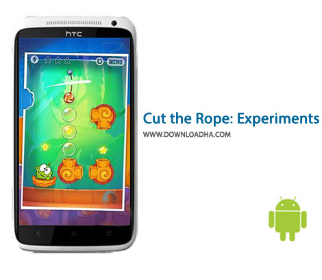 Cut the Rope Experiments Cover%28Downloadha.com%29 دانلود بازی معمایی طناب را ببر Cut the Rope: Experiments FREE 1.7.9 برای اندروید