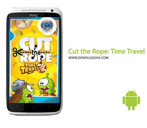 Cut the Rope Time Travel Cover%28Downloadha.com%29 دانلود بازی زیبای طناب را ببر Cut the Rope: Time Travel 1.4.9 برای اندروید