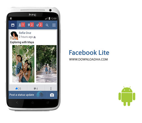 Facebook Lite Cover%28Downloadha.com%29 دانلود نرم افزار فیس بوک Facebook Lite 1.16.0.155.350 برای اندروید