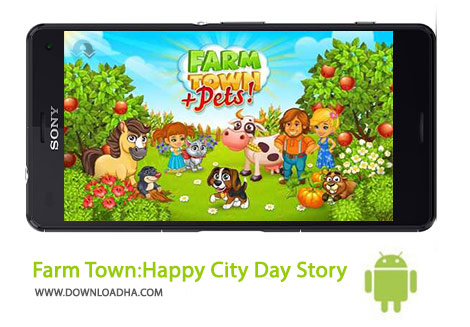 Farm Town Cover%28Downloadha.com%29 دانلود بازی زیبای شهر کشاورزی Farm Town:Happy City Day Story 1.67 برای اندروید