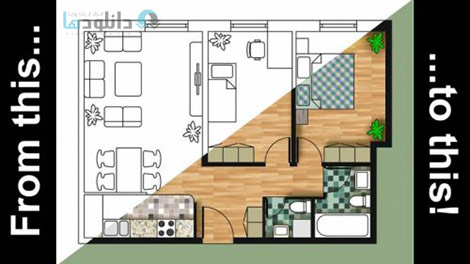 How to Render an AutoCAD Floor Plan with Photoshop Cover%28Downloadha.com%29 دانلود فیلم آموزش رندر نقشه کف اتوکد در فتوشاپ