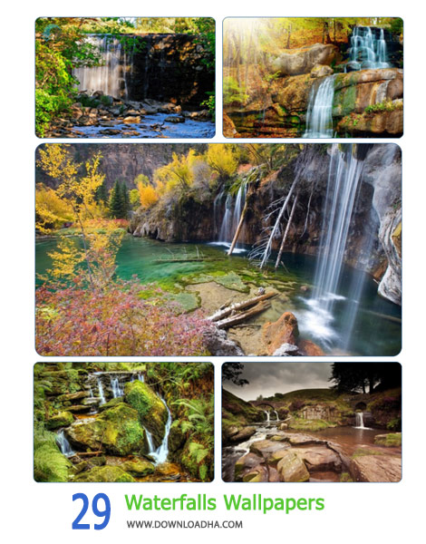 29 Waterfalls Wallpapers Cover%28Downloadha.com%29 دانلود مجموعه 29 والپیپر آبشار