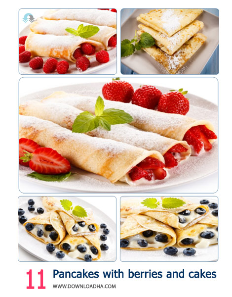 11 Pancakes with berries and cakes Cover%28Downloadha.com%29 دانلود مجموعه 11 والپیپر از انواع پنکیک