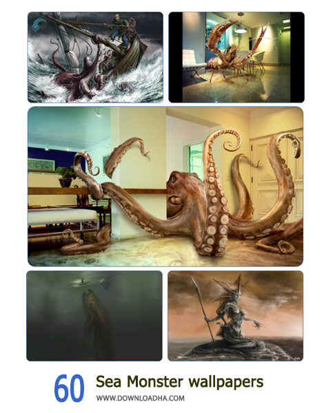 60 Sea Monster wallpapers Cover%28Downloadha.com%29 دانلود مجموعه 60 والپیپر هیولای دریا