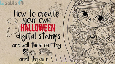 How to make your own Halloween digital stamps Cover%28Downloadha.com%29 دانلود فیلم آموزش ساخت استمپ های دیجیتالی هالووین