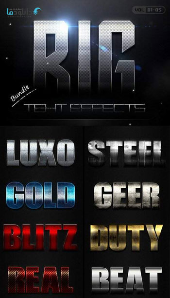 استایل-فتوشاپ-bold-text-effects-bundle